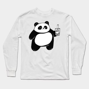 Panda with Bubble Milk Tea Long Sleeve T-Shirt